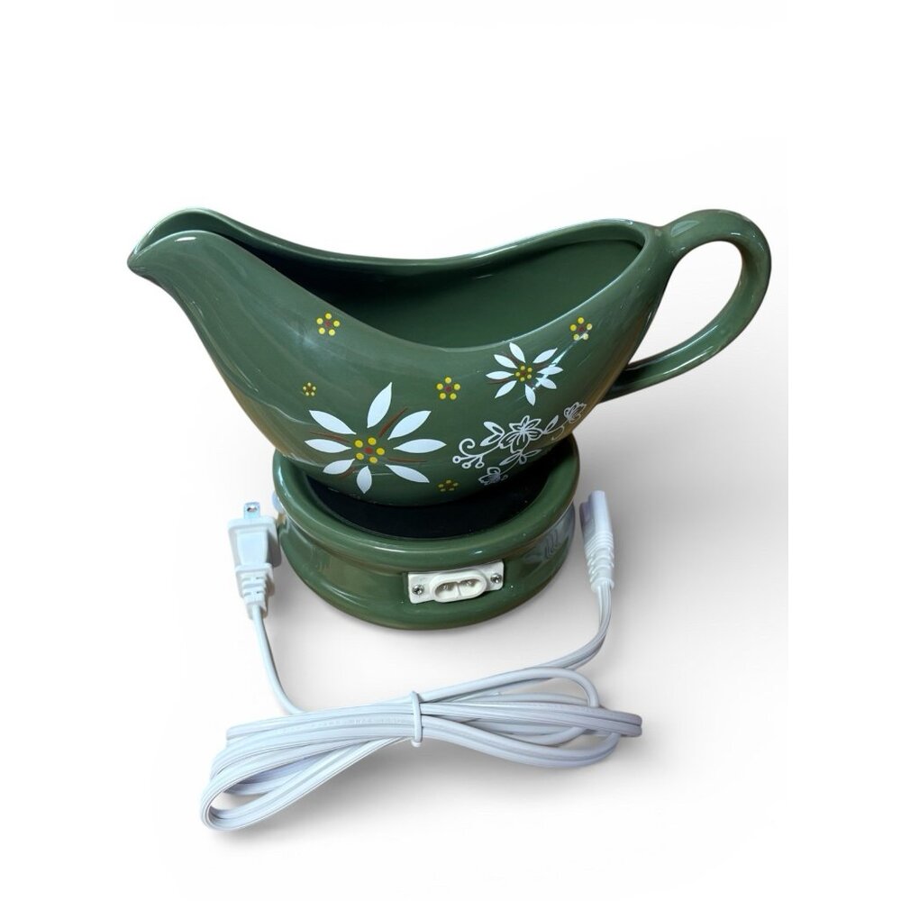 Temptations Porcelain Electric Gravy Boat w/ Warmer Base Sauces Dressing Saucier